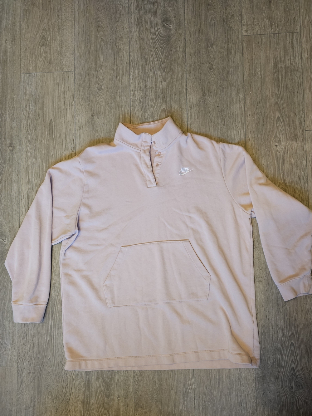 Nike Women's Light Pink Pullover Sweatshirt with Kangaroo Pocket